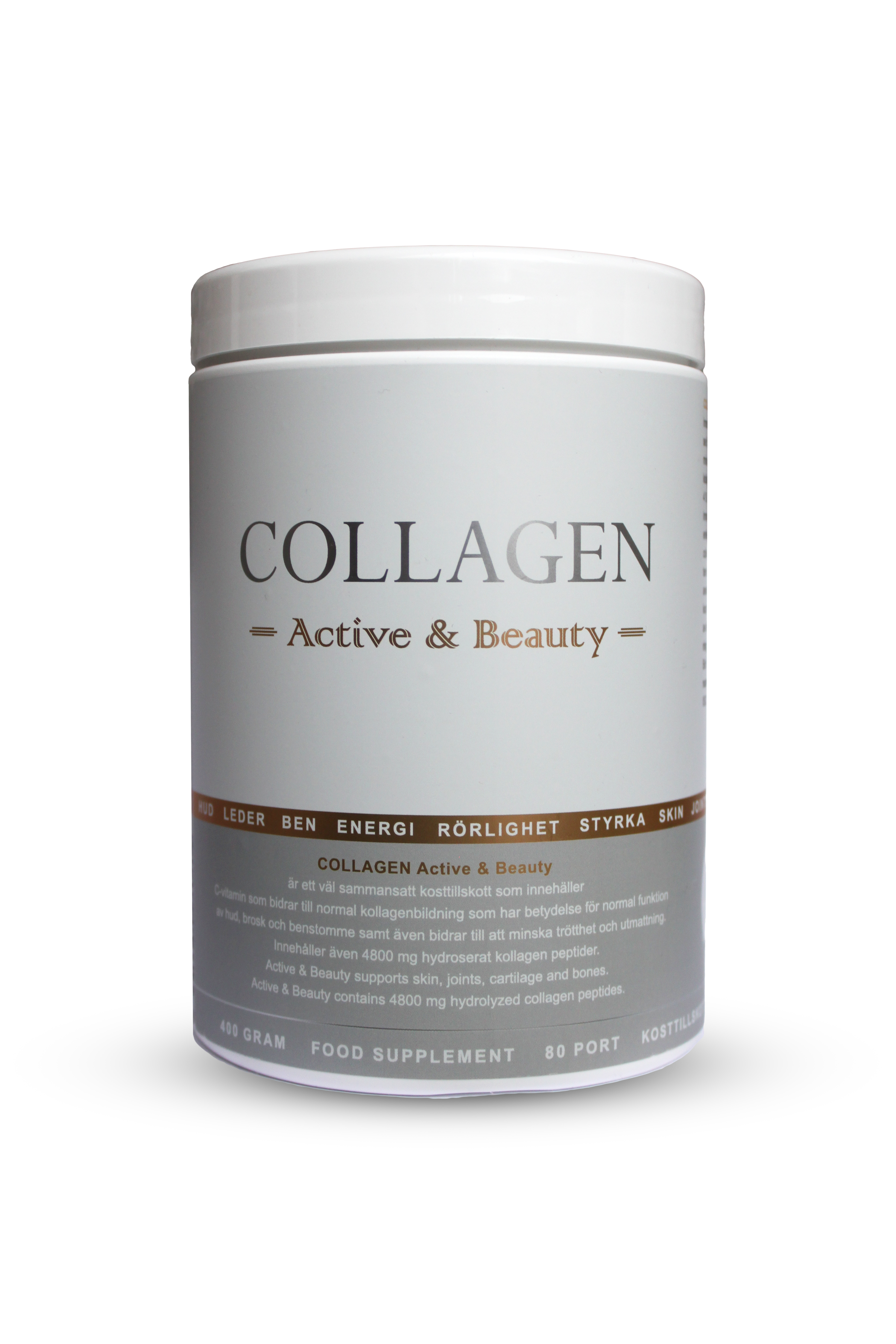 Collagen Active & Beauty, EXTRA STARK 400 g  + Valfri Gåva ur sortimentet (värde 99 kr- 160 kr) Du betalar endast 259 kr. (Ordinarie pris 349 kr) Rabattkod GRATIS